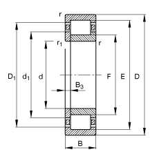 FAG Բ NUP315-E-TVP2,  DIN 5412-1 ׼Ҫߴ, λ, ɷ, ּ