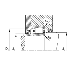 FAG Բ NJ332-E-M1 + HJ332E,  DIN 5412-1 ׼Ҫߴ,  L Ȧ,λ, ɷ, ּ