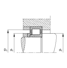 FAG Բ NJ309-E-TVP2 + HJ309E,  DIN 5412-1 ׼Ҫߴ,  L Ȧ,λ, ɷ, ּ